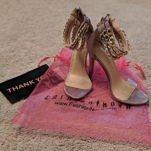 Fashion Nova heels in silver